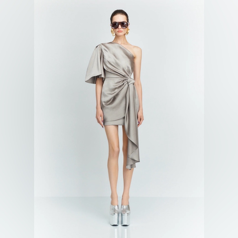 Solace London The Marcie Mini Dress in Pewter